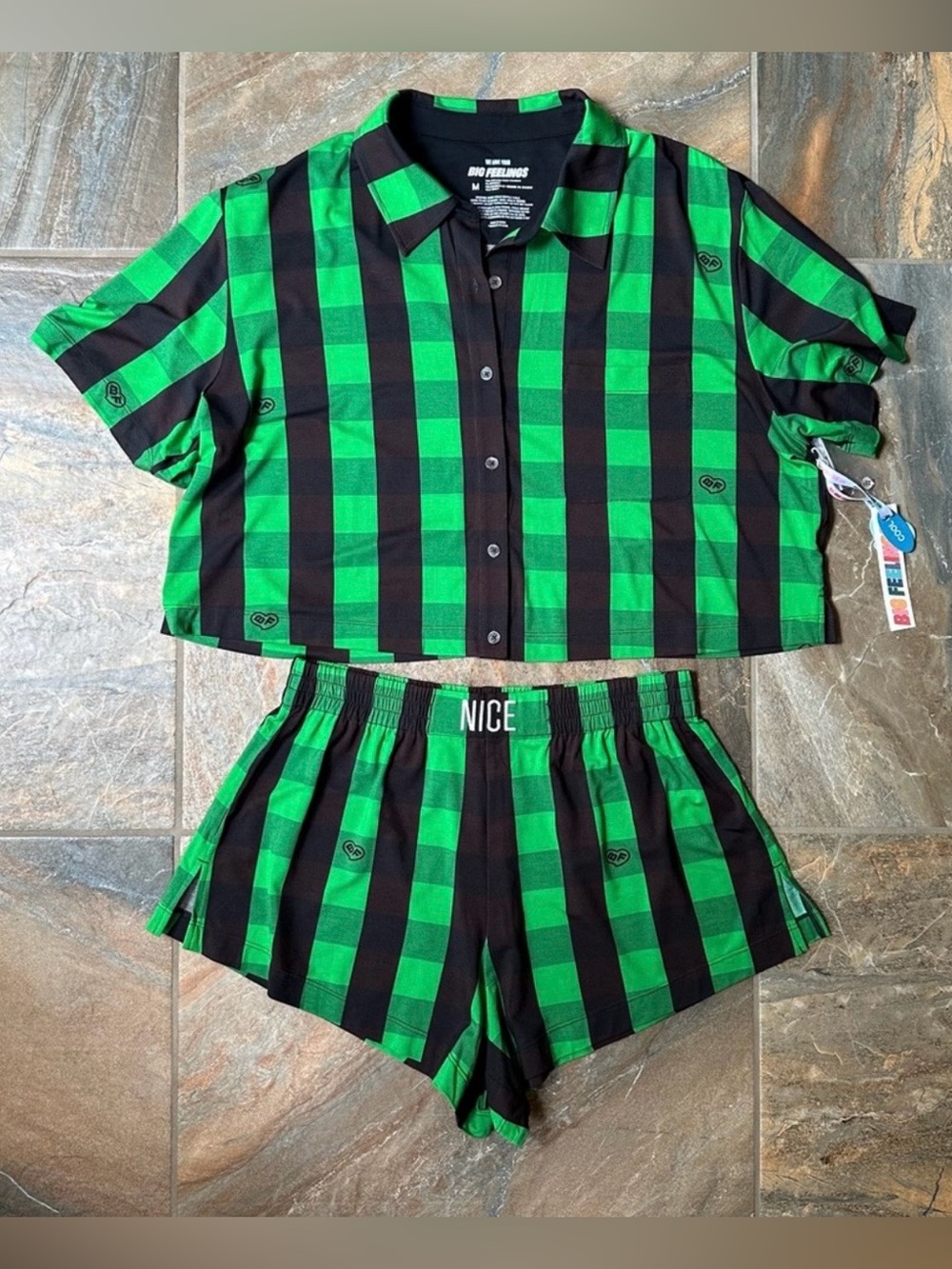 Alice + Olivia Big Feelings Madden Holiday Plaid Pajama Set NWT Women's Medium